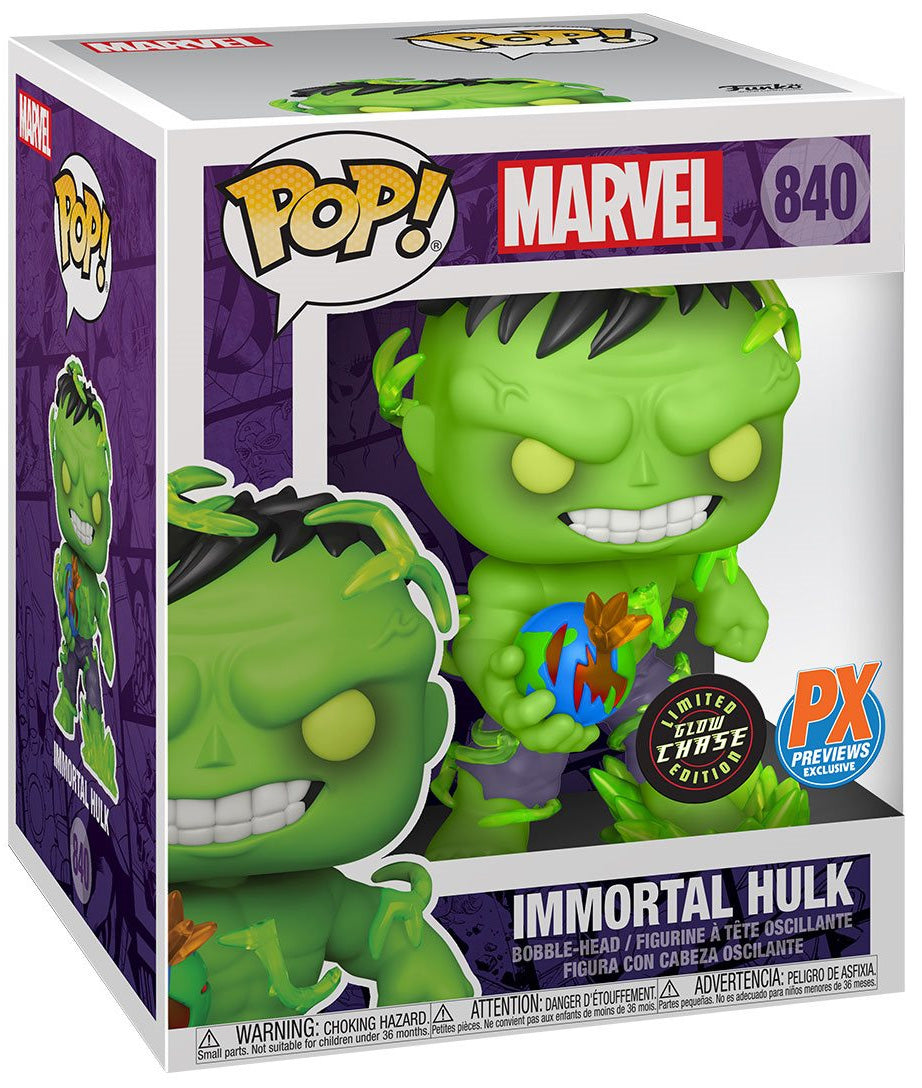 Boxed Funko Pop Marvel Immortal Hulk glow chase PX Previews Exclusive number 840