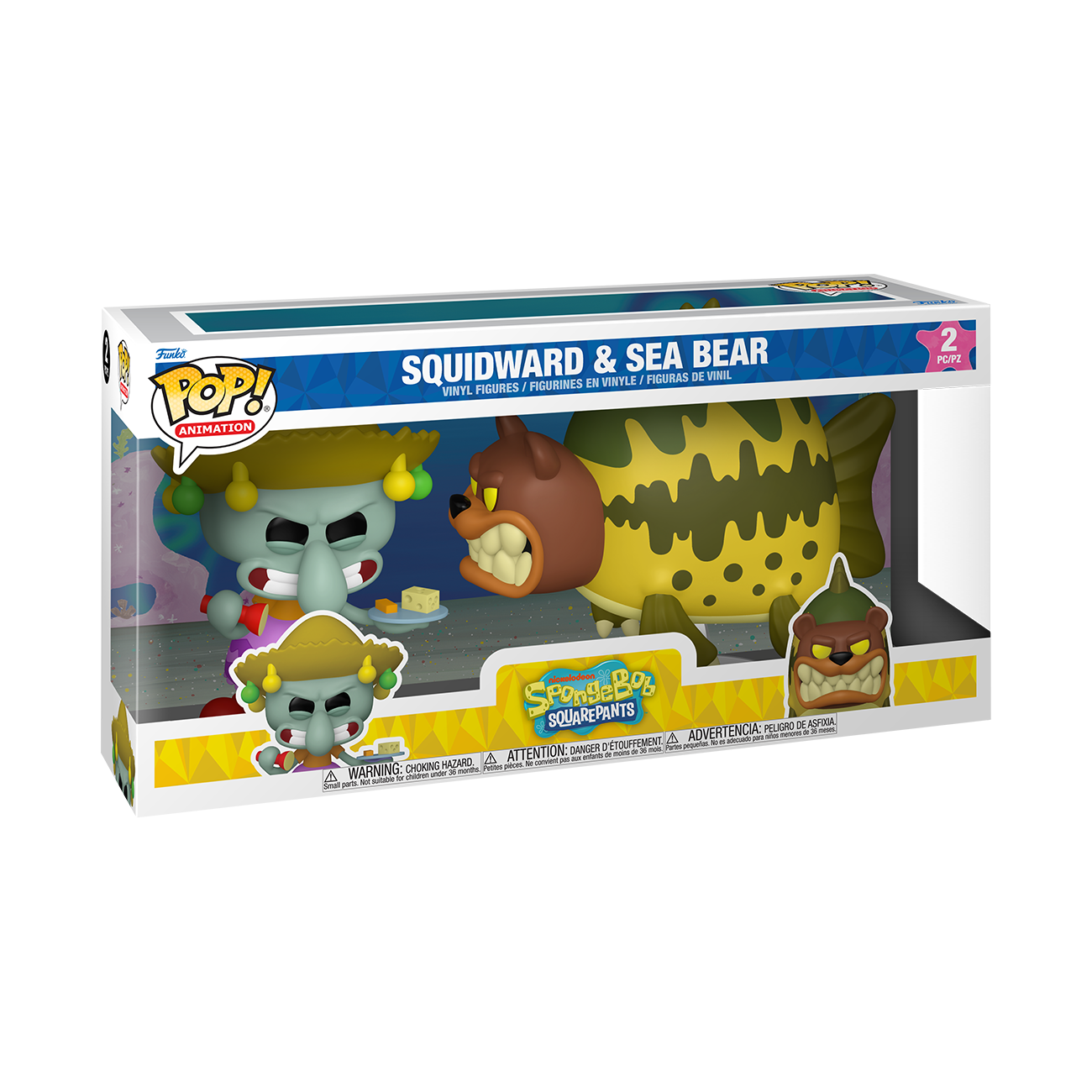 Funko Pop SpongeBob SquarePants Squidward and Sea Bear 2-Pack boxed