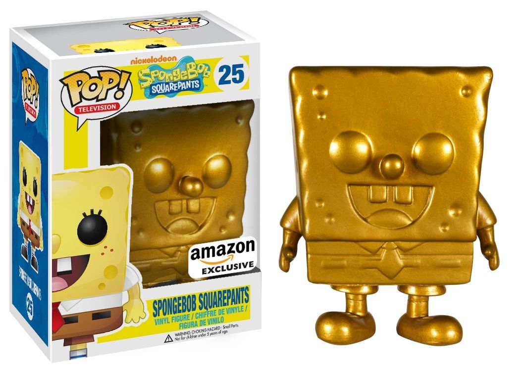 Gold Funko Pop SpongeBob SquarePants Amazon Exclusive number 25 boxed
