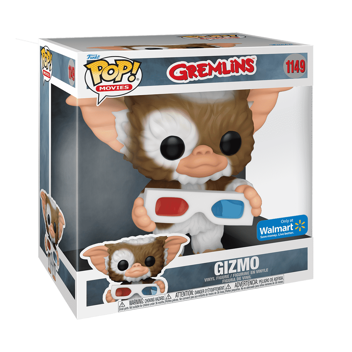 Funko Pop Gremlins Gizmo with 3D Glasses 10-inch Walmart Exclusive number 1149 boxed