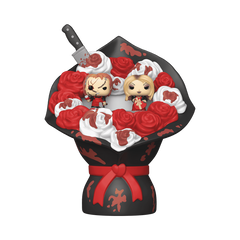 Boxed Funko Bitty Pop Bride of Chucky Chucky and Tiffany three-piece bouquet