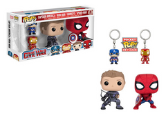 Funko Pop! Civil War 4 Pack Captain America Iron Man Hawkeye Spider-man MCU