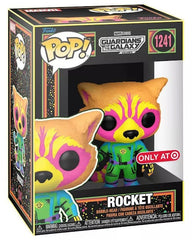 Funko Pop Guardians of the Galaxy Vol 3 Rocket Blacklight Target Exclusive 1241 boxed figure