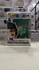 Funko Pop! Tanjiro Kamado With Noodles #1304 Signed by Zach Aguilar with Quote
