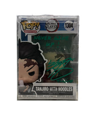 Funko Pop! Tanjiro Kamado With Noodles #1304 Signed by Zach Aguilar with Quote