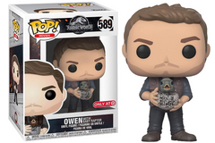 Funko POP! Jurassic World OWEN with Baby Raptor BLUE #589 (Target Exclusive)