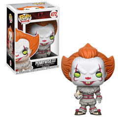 FUNKO POP MOVIES IT #472 PENNYWISE with BOAT VINYL FIGURE (YELLOW EYES)