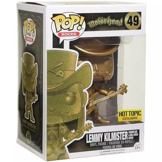 Funko Pop Rocks Lemmy Kilmister Gold Hot Topic Exclusive number 49