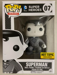 Funko Pop DC Universe Superman #07 Black & White Variant Hot Topic Exclusive