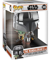 Funko Pop! Star Wars: The Mandalorian - 10 Inch Chrome Mandalorian with Baby Yoda