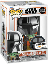 Funko Pop! Star Wars: The Mandalorian with Grogu (Amazon Exclusive) #402 (some box damage)