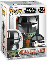 Funko Pop! Star Wars: The Mandalorian with Grogu (Amazon Exclusive) #402 (some box damage)