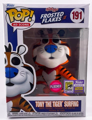 Funko Pop! Kellogg's Frosted Flakes: Tony the Tiger Surfing (Flocked) (2023 San Diego Comic-Con Limited Edition 2000 Pieces) #191