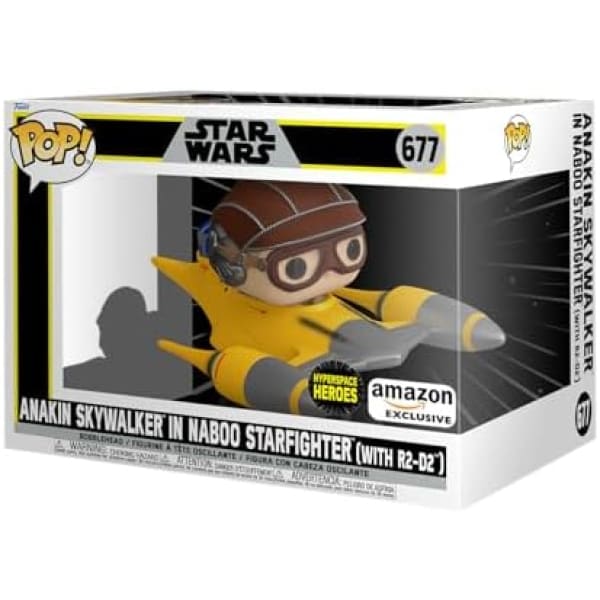 Boxed Star Wars Funko Pop Anakin Skywalker in Naboo Starfighter with R2-D2 number 677