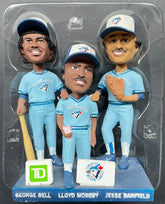 2015 Toronto Blue Jays Bell+Moseby+Barfield Game Day Giveaway Trio Bobblehead (box damage)
