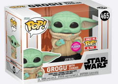 Pop! The Mandalorian Grogu with Cookies (Flocked) #465 , *NO TEE*