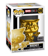 Funko Pop Gold Chrome Rocket #420 Marvel 10 Year FYE Exclusive