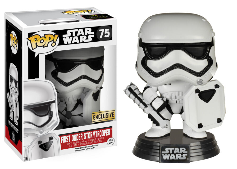 Funko Pop Star Wars First Order Stormtrooper Riot Gear 75 Walgreens Exclusive boxed figure