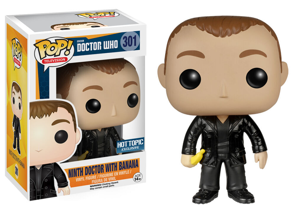 Funko Pop Doctor Who Ninth Doctor with Banana number 301 Hot Topic Exclusive in box