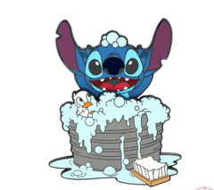 Loungefly Disney Lilo & Stitch Stitch Bath Tub Slider Enamel Pin 2022 HT Expo Exclusive