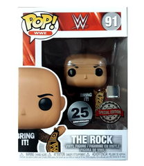 Funko Pop The Rock #91 Championship Belt WWE 25th Anniversary Special Ed Figure