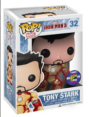 Funko Pop Tony Stark Unmasked SDCC 2013 Limited Edition Iron Man 3 Marvel #32