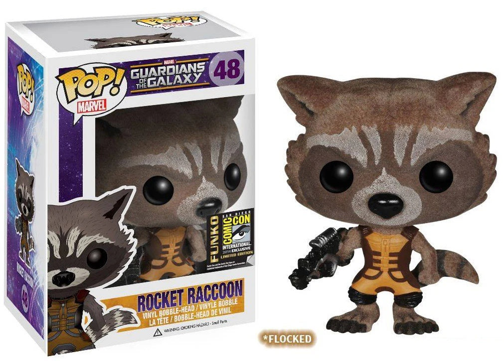 Funko Pop! Marvel Guardians of the Galaxy: Rocket Raccoon (Flocked) (2014 San Diego Comic-Con Exclusive) #48
