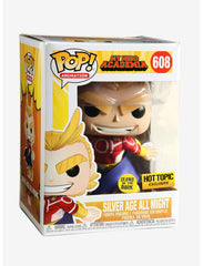Funko Tees Size M - My Hero Academia: Silver Age All Might (Glows) [Hot Topic Exclusive] #608 (opened) pop and tee