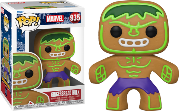 Funko Pop! Marvel Gingerbread Hulk #935 in its retail box