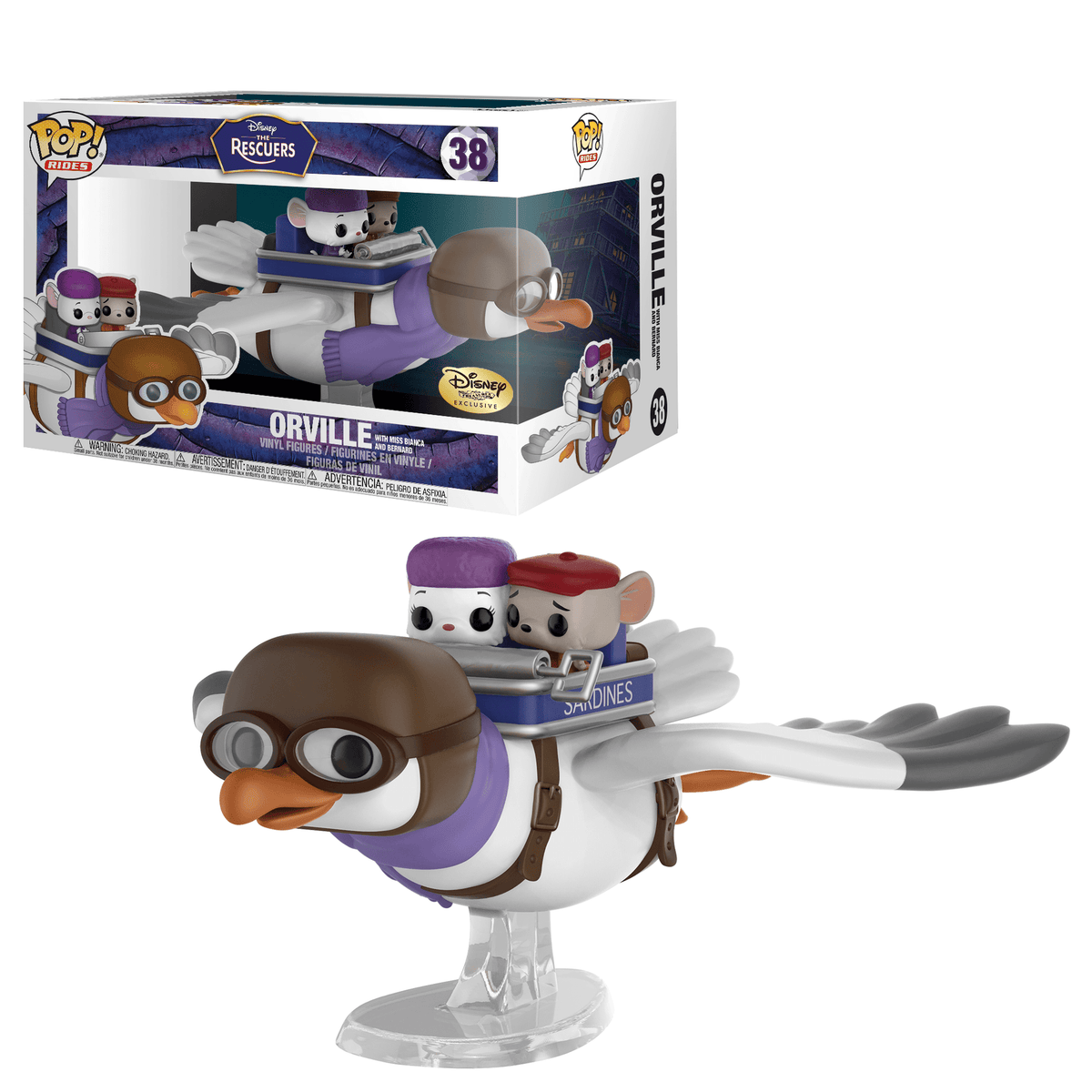 Funko Pop! The Rescuers: Orville with Miss Bianca and Bernard Disney Exclusive #38 boxed collectible