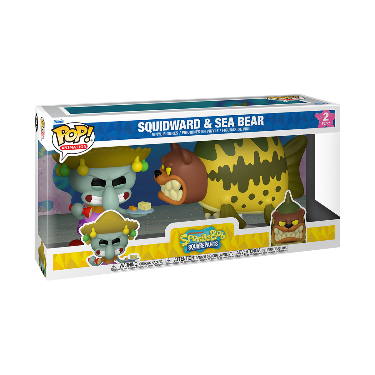 Funko Pop SpongeBob SquarePants Squidward and Sea Bear 2-Pack boxed