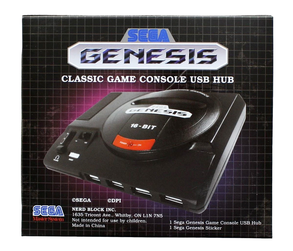 Sega Genesis Classic Game Console 4 Port USB Hub