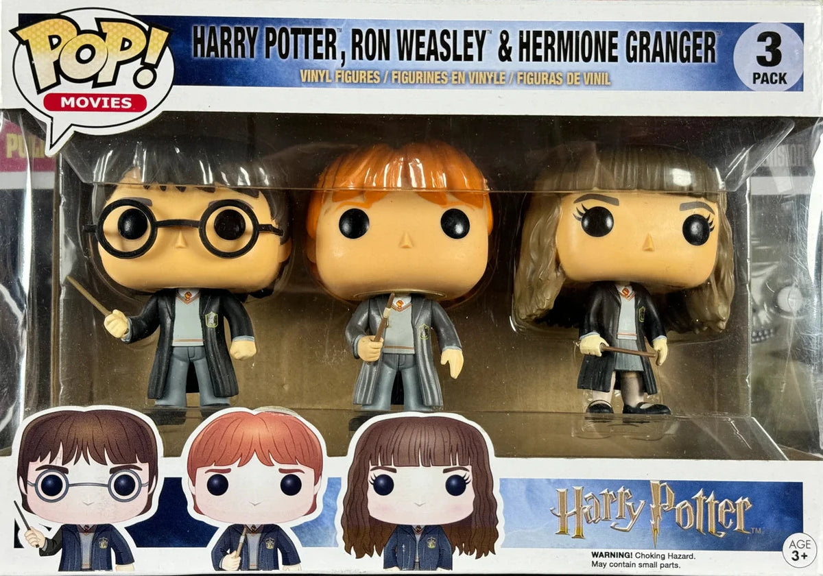 Funko Pop! Harry Potter, Ron Weasley & Hermione Granger (3-Pack)