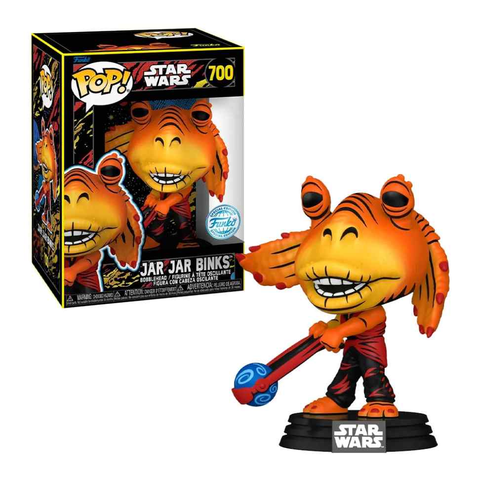 Funko Pop! Star Wars: Jar Jar Binks (Funko Exclusive) #700 (Loose Screen Still Attached)