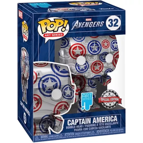 Funko Pop! Avengers: Captain America (Art Series) (Special Edition) #32 (Hard Stack Included)