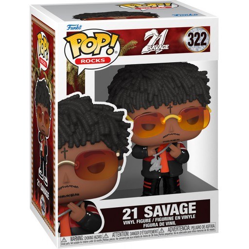 Funko Pop Rocks 21 Savage number 322 in box