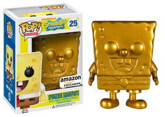 Gold Funko Pop SpongeBob SquarePants Amazon Exclusive number 25 boxed