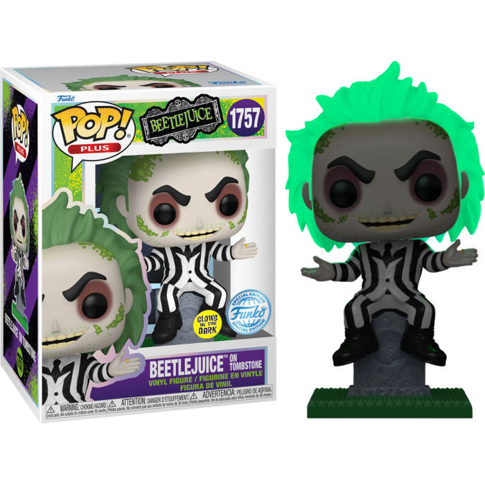 Funko Pop! Beetlejuice on Tombstone Glow #1757 Special Edition in box