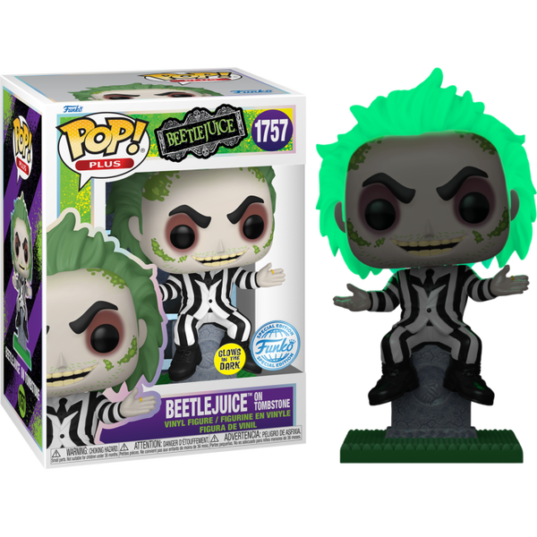 Funko Pop! Beetlejuice on Tombstone Glow #1757 Special Edition in box