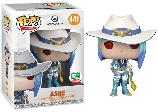 Funko Pop! Overwatch Ashe #441 boxed with Funko Shop Limited Edition sticker