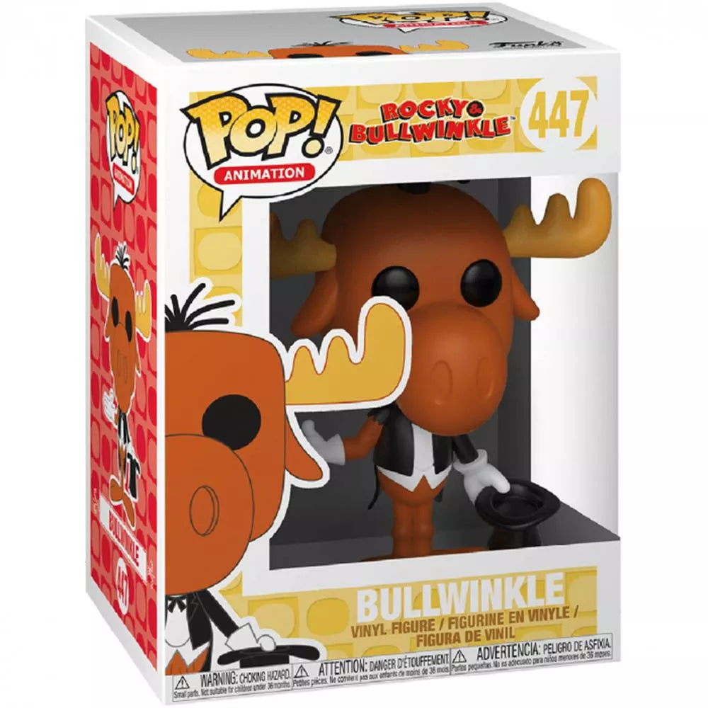 Funko Pop Rocky and Bullwinkle Bullwinkle number 447 boxed figure