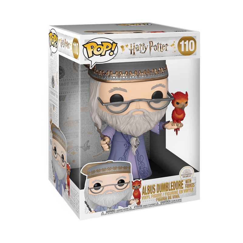 Funko Pop! Jumbo Harry Potter Albus Dumbledore with Fawkes Wizarding World Exclusive number 110