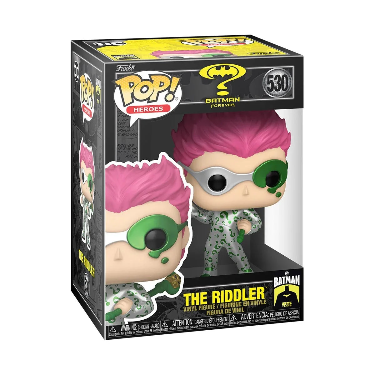 Funko Pop! Batman Forever: The Riddler (Metallic) #530 in retail box