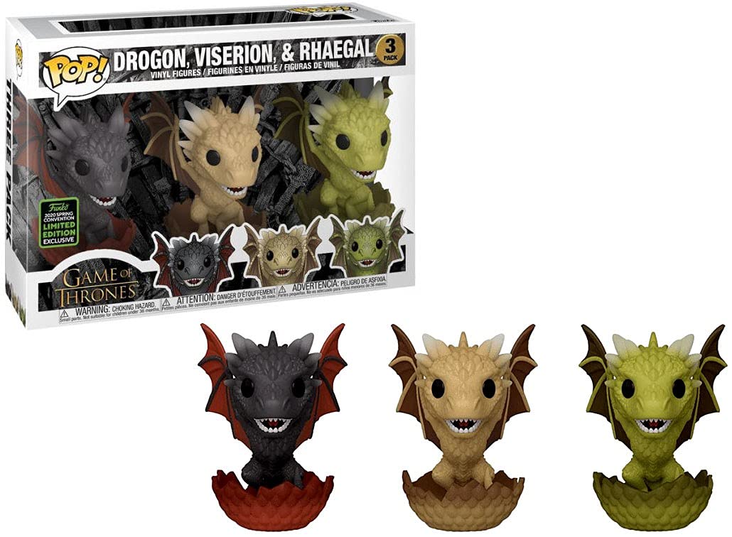 Funko Pop! Game of Thrones: Drogon, Viserion & Rhaegal (2020 Spring Convention) 3-Pack