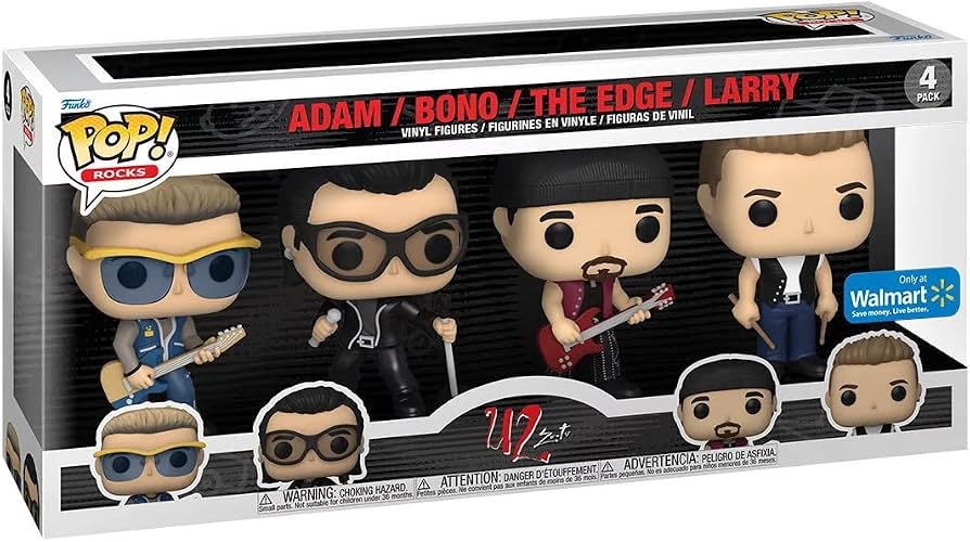 Funko Pop! Rocks: U2 – Adam / Bono / The Edge / Larry (Walmart Exclusive) [4-Pack]