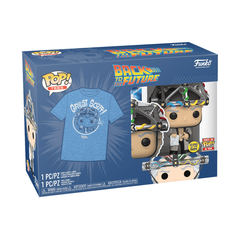 Funko Tees Size L - Back to the Future: Doc Emmett Brown (Glows in the Dark) (only in Pop & Tee) #959