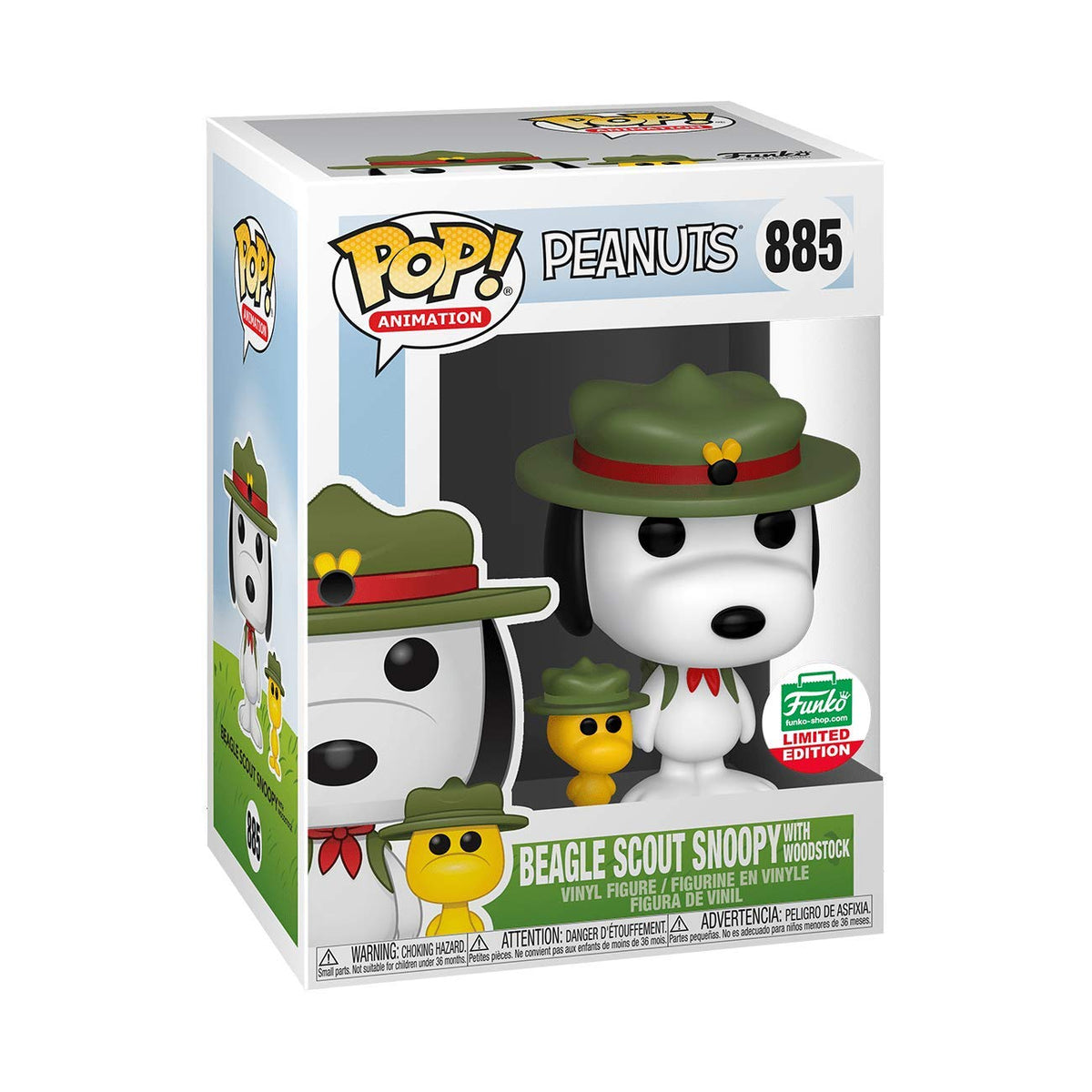 Funko Pop! Peanuts: Beagle Scout Snoopy with Woodstock (Funko Limited Edition Exclusive) #885