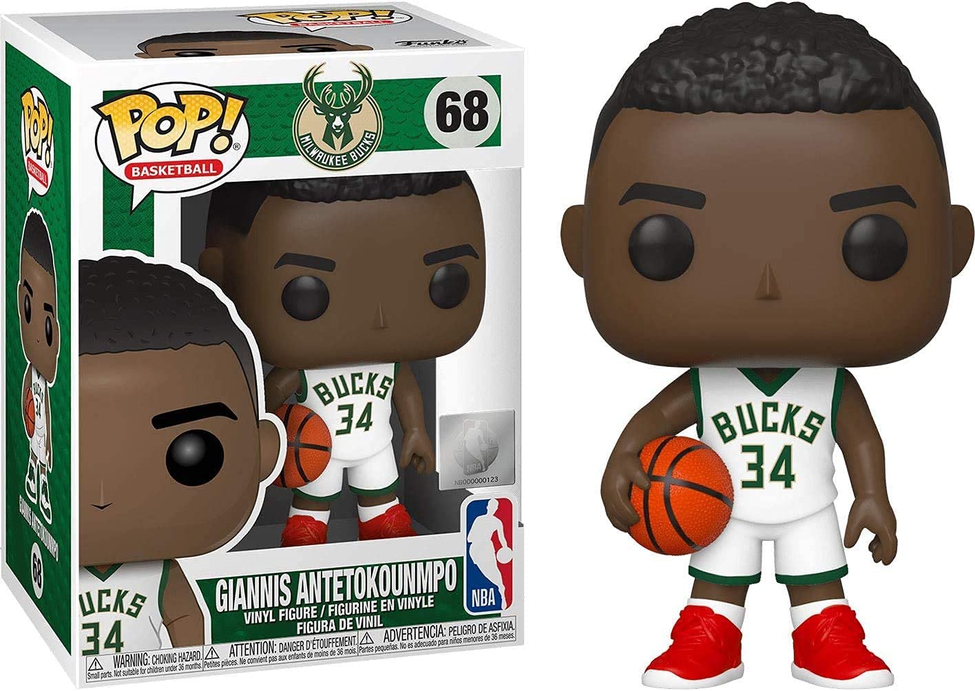 Funko Pop! NBA Milwaukee Bucks: Giannis Antetokounmpo #68 with retail box