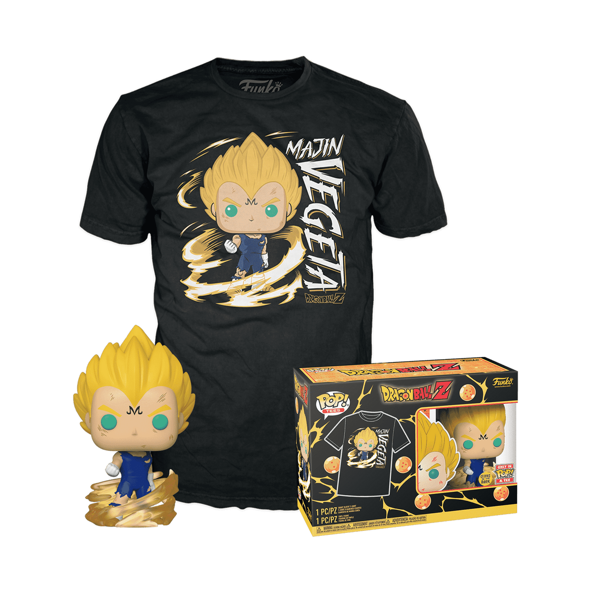 Funko Tees Size L - Dragon Ball: Majin Vegeta (Glows) #862