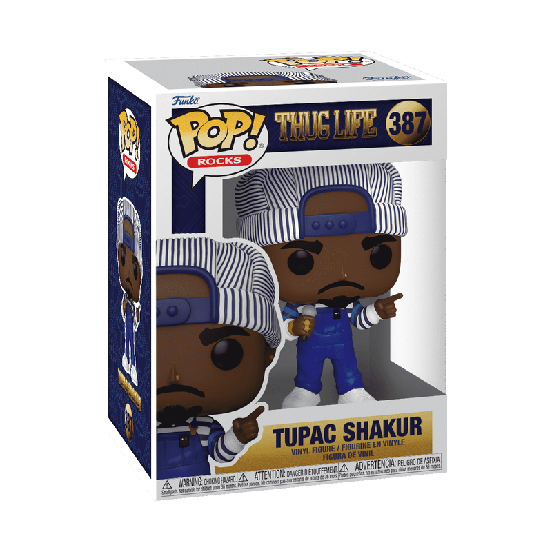Funko Pop Rocks Tupac Shakur in Overalls number 387 boxed figure